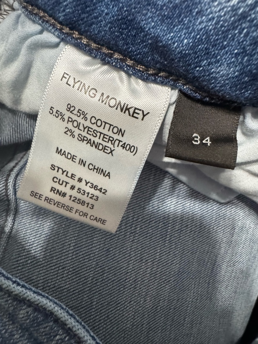 Flying Monkey Distressed Ankle Crop Jeans in Medium Blue - Picture 5 of 8